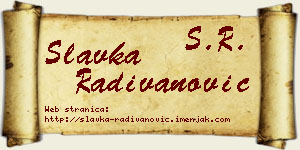 Slavka Radivanović vizit kartica